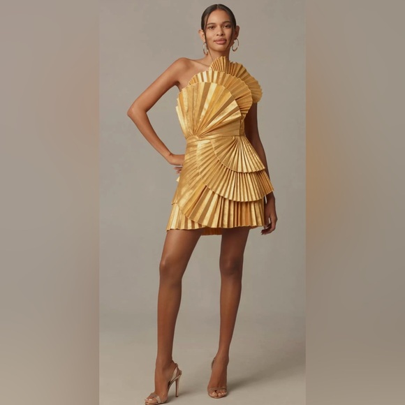 acler fitted pleated mini dress Reiss Acler Fitted Pleated Mini Dress in Orange